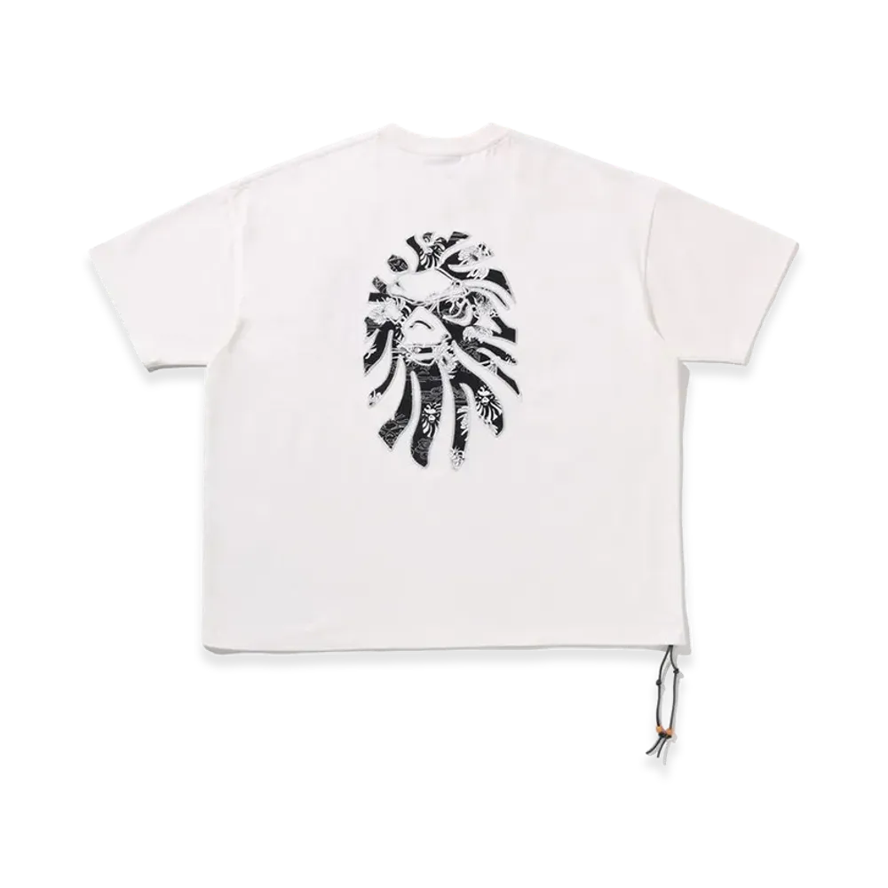 A BATHING APE Hawaiian Motif Patch Pocket Tee #1 "White"