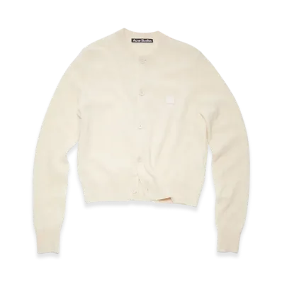Acne Studios Keva Face Crewneck Cardigan "Oatmeal Melange"