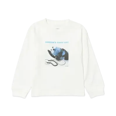 B:MING by BEAMS x PUPPET SUNSUN Kids / Fade Photo Print Long Sleeve T-Shirt Music "OffWhite"