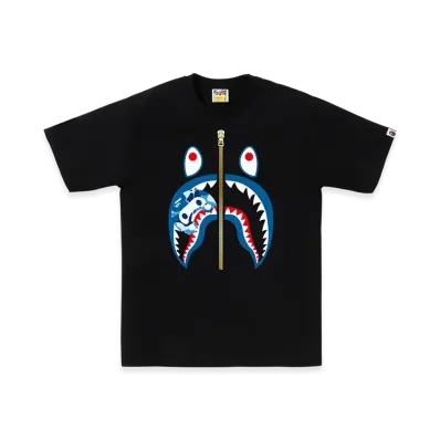 A BATHING APE ABC Camo Milo Shark Tee "Black/Blue"