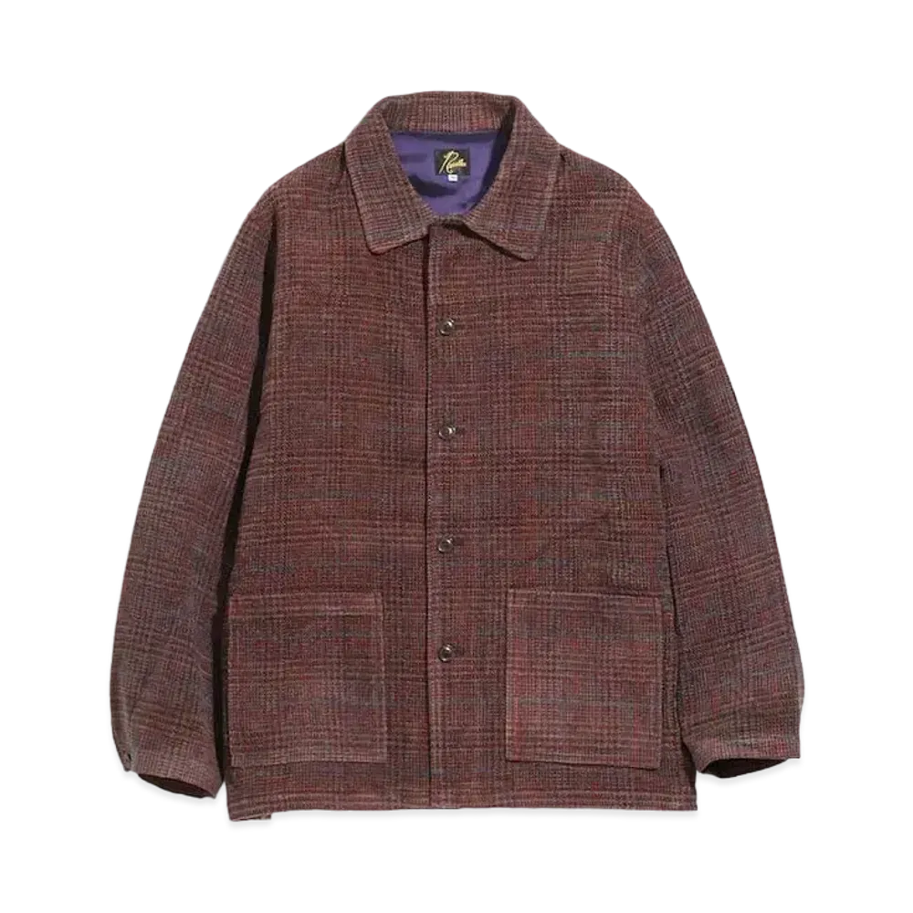 Needles D.N. COVERALL - AC/C PLAID MOLE TWILL "Bordeux"