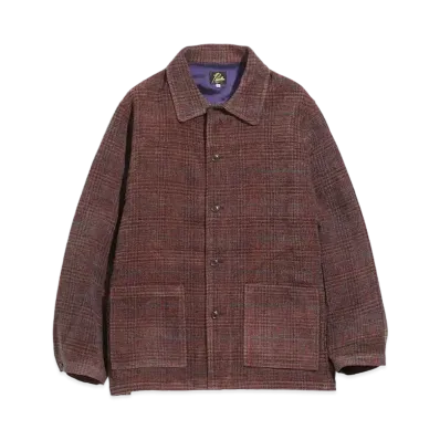 Needles D.N. COVERALL - AC/C PLAID MOLE TWILL "Bordeux"