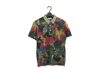 Valentino Tropical Print Polo Shirt "Multicolor"