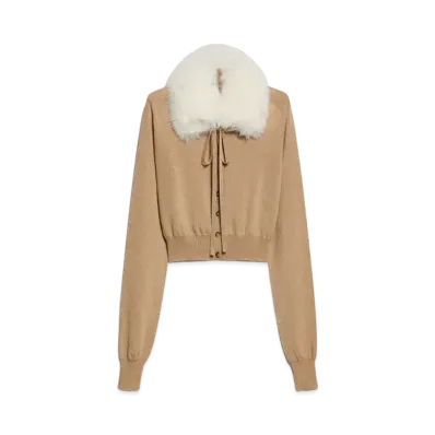 Max Mara Sport Detachable Collar Cardigan "Camel"
