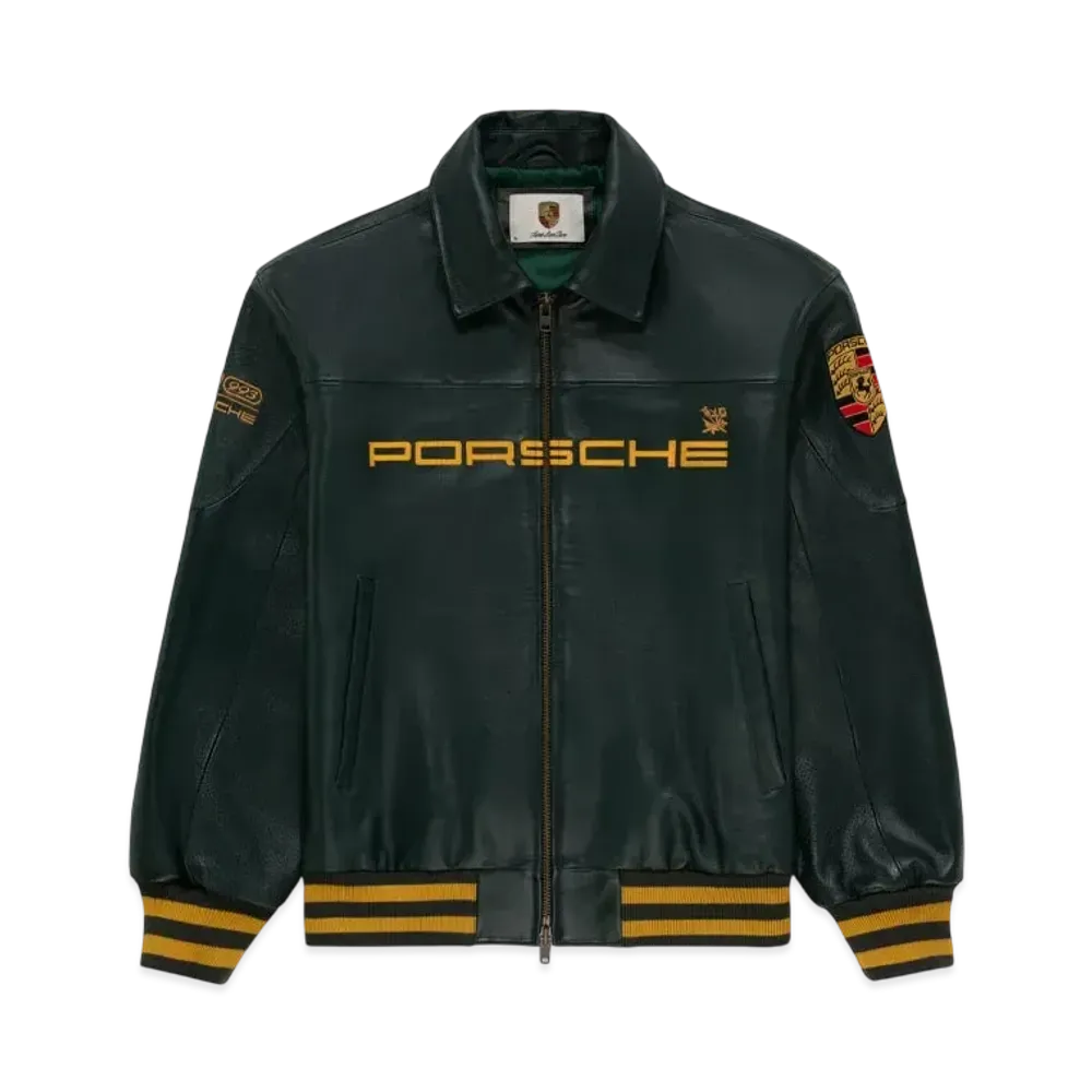 Aime Leon Dore x Porsche 993 Turbo Leather Club Jacket "Green"