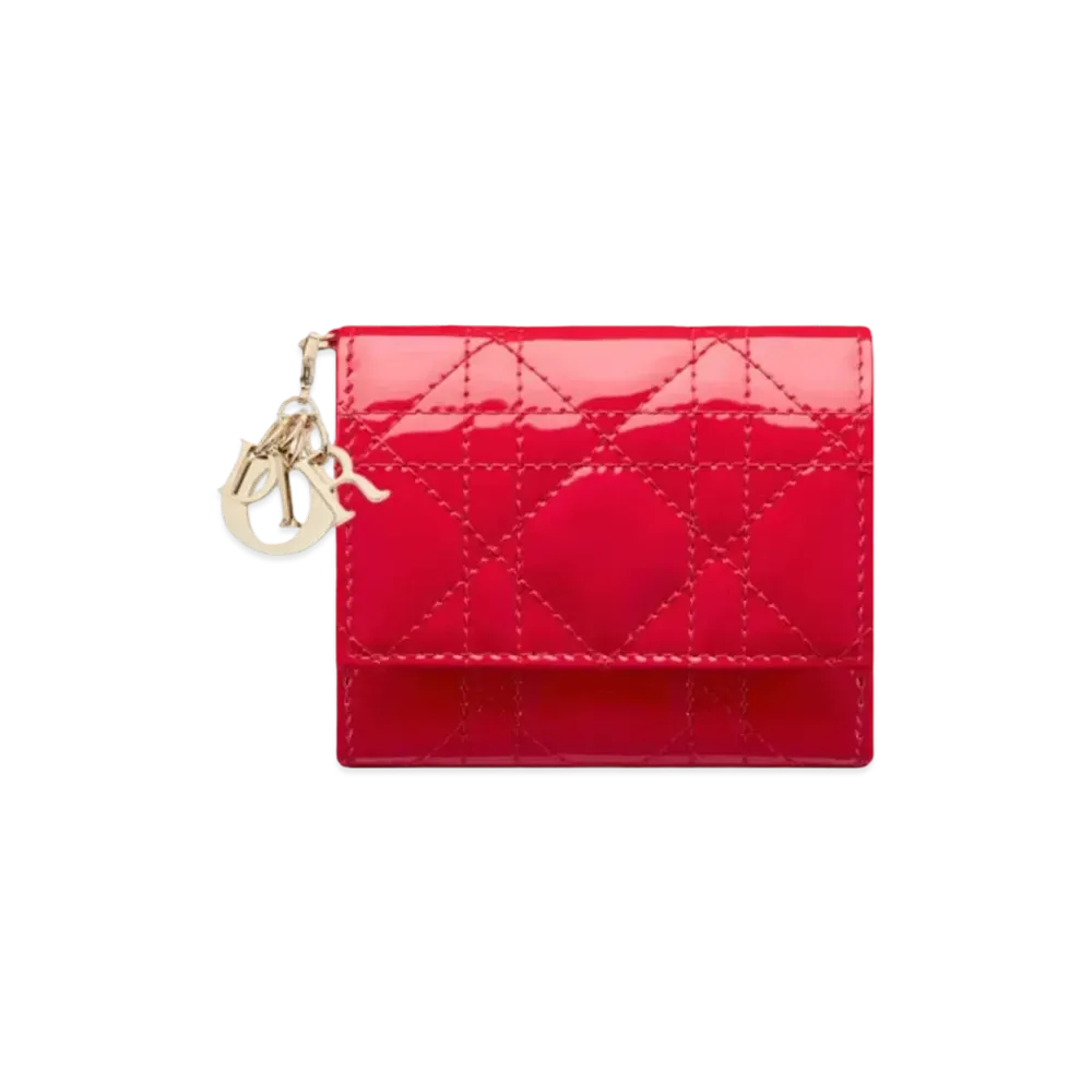 Dior Lady Dior Lotus Wallet "Raspberry"