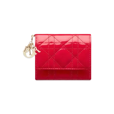 Dior Lady Dior Lotus Wallet "Raspberry"