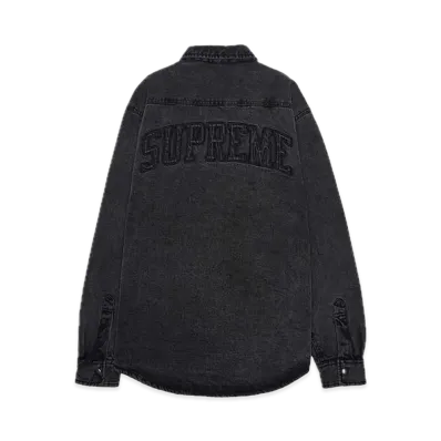 Supreme Faux Shearling Lined Work Shirt "Black Denim" (24FW)