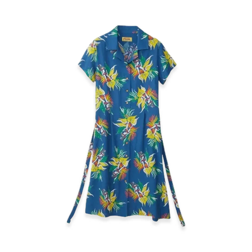 HYSTERIC GLAMOUR Tropic Ladyland Pattern Aloha Dress "Blue"