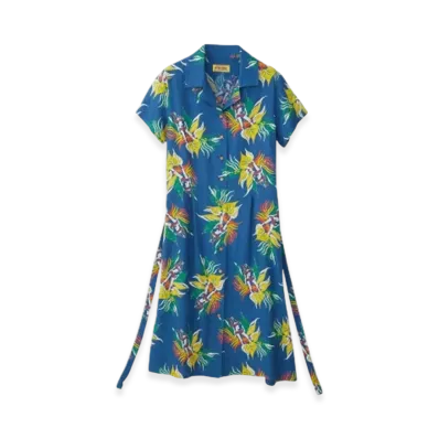 HYSTERIC GLAMOUR Tropic Ladyland Pattern Aloha Dress "Blue"