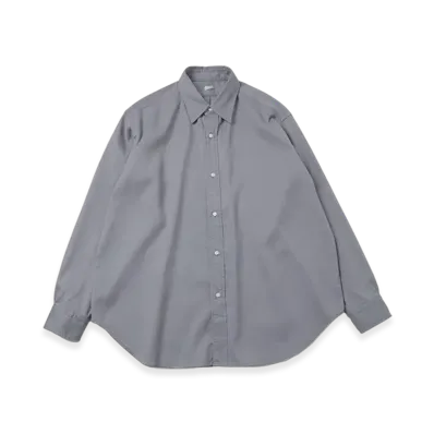 A.PRESSE Double Weave Twill Regular Collar Shirt "Light Grey"