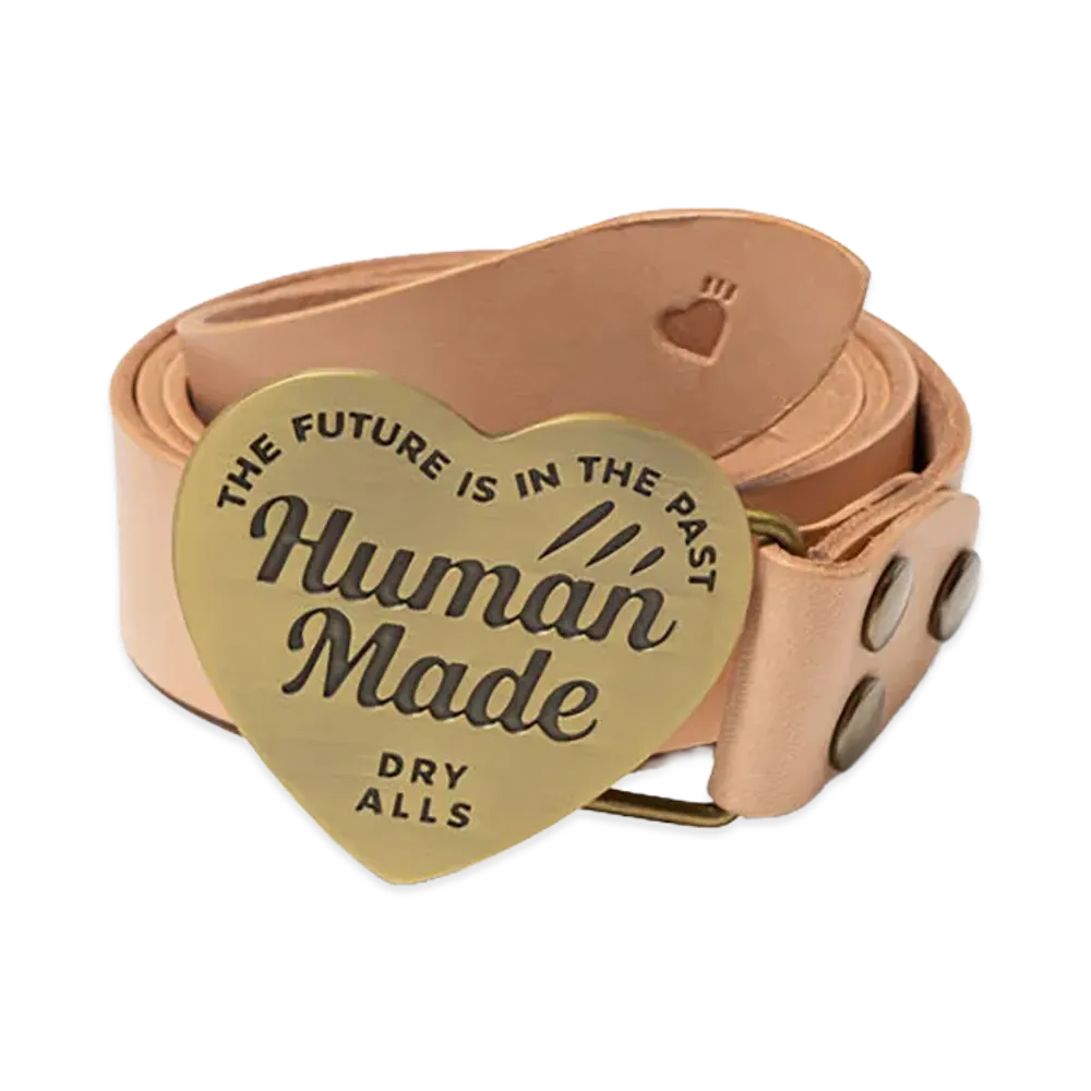 HUMAN MADE Leather Buckle Belt "Gold"
