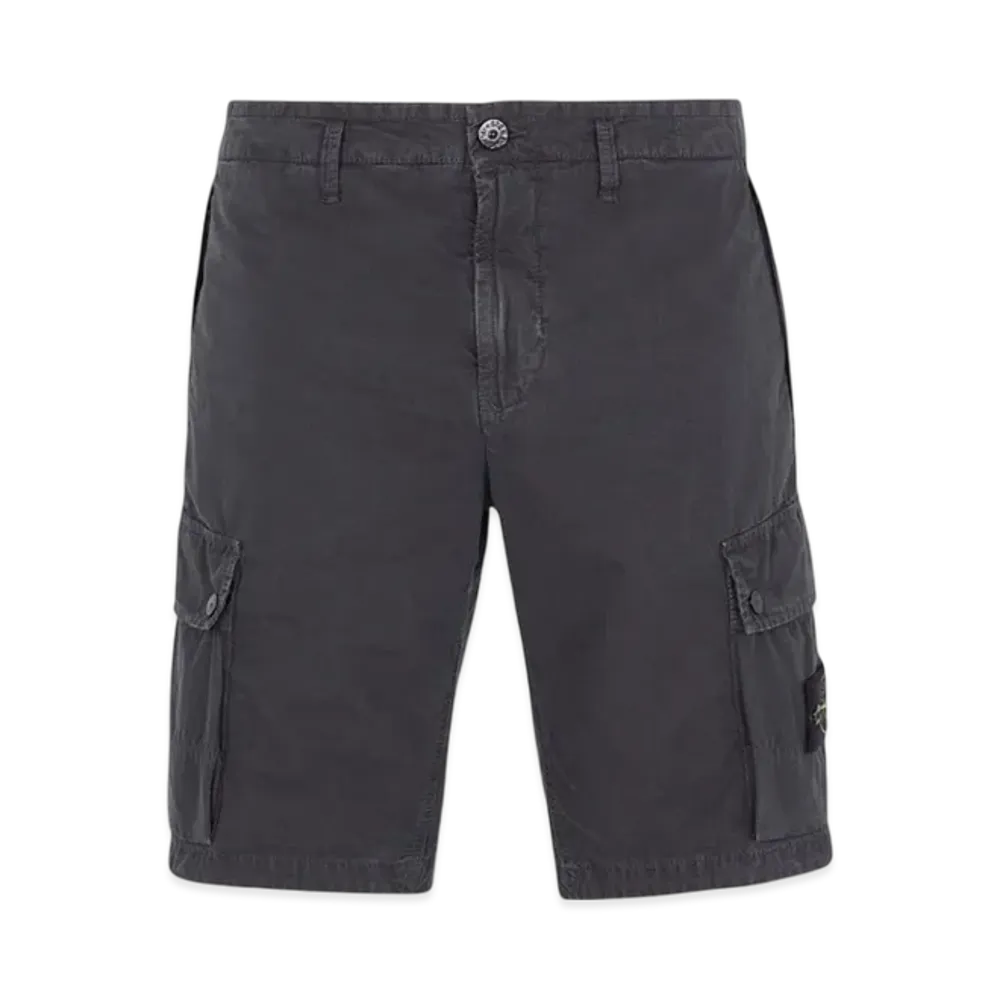 Stone Island L11WA Brushed Cotton Canvas Garment Dyed Bermuda Shorts - 23SS "Steel Grey"