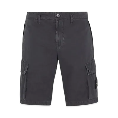 Stone Island L11WA Brushed Cotton Canvas Garment Dyed Bermuda Shorts - 23SS "Steel Grey"