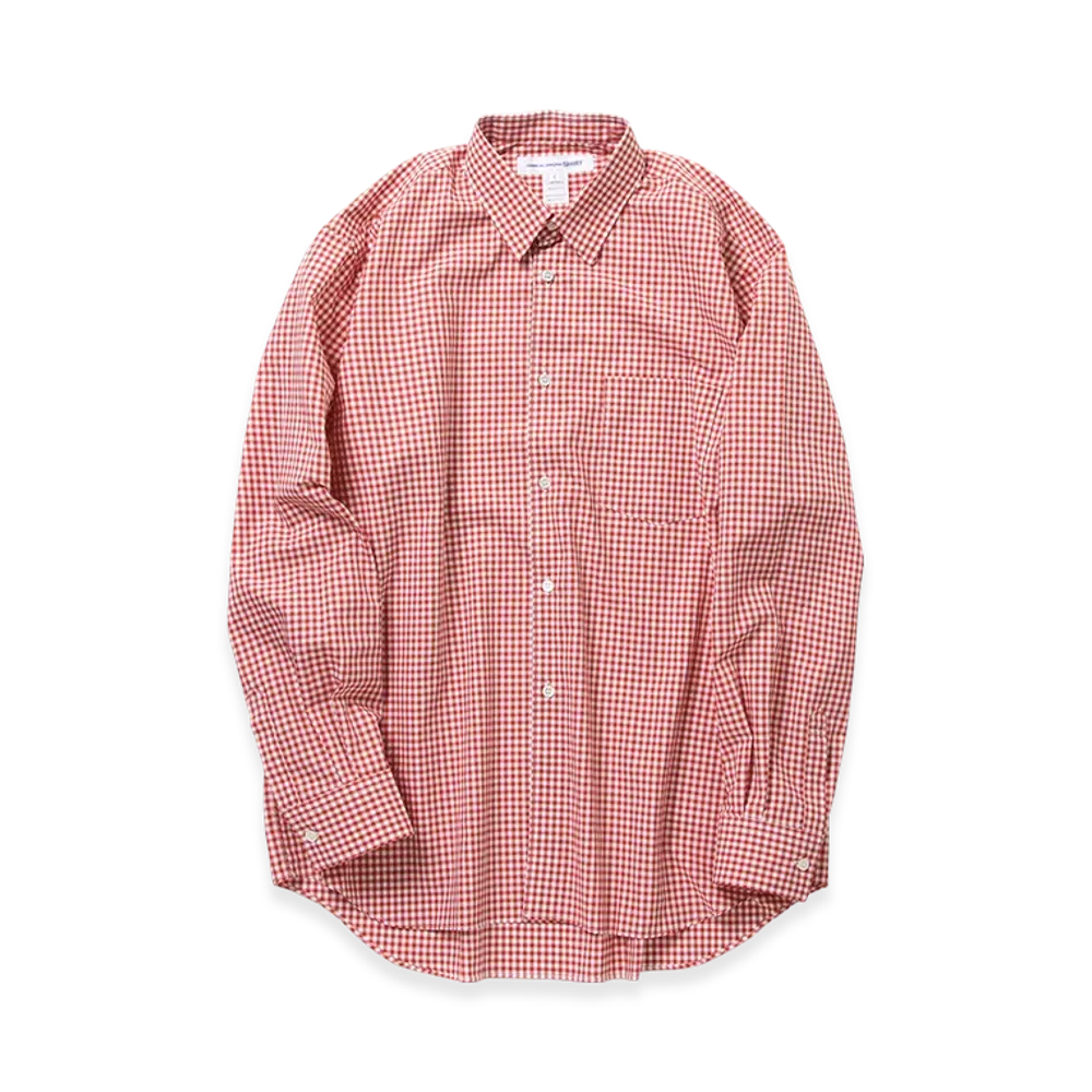 COMME des GARCONS SHIRT Wide Classic Yarn Dyed Cotton Small Check "White/Red"
