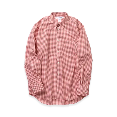 COMME des GARCONS SHIRT Wide Classic Yarn Dyed Cotton Small Check "White/Red"