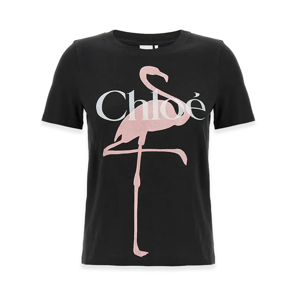 Chloe Women's Baby Fit T-Shirt With Logo In Cotton Jersey "Black"
