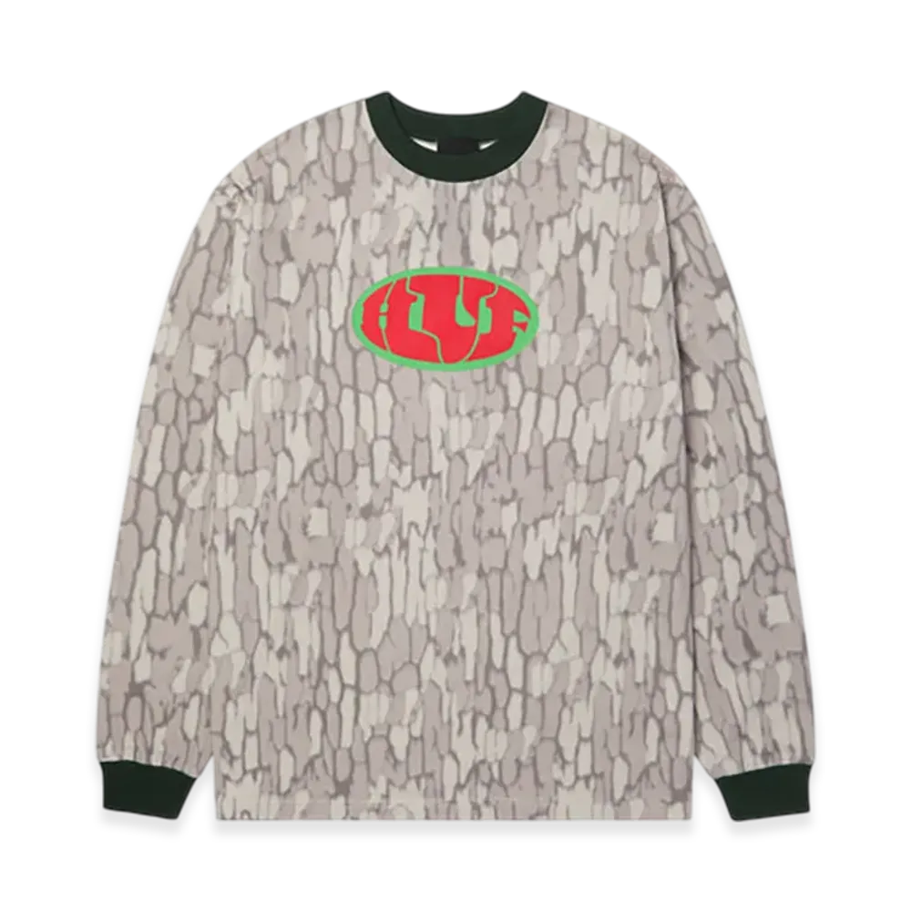HUF WINTER 25 Warped Camo Ls Knit Top "Muted Camo"