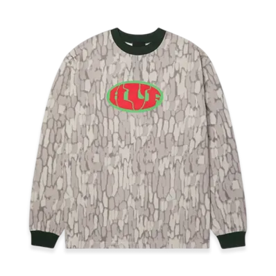 HUF WINTER 25 Warped Camo Ls Knit Top "Muted Camo"