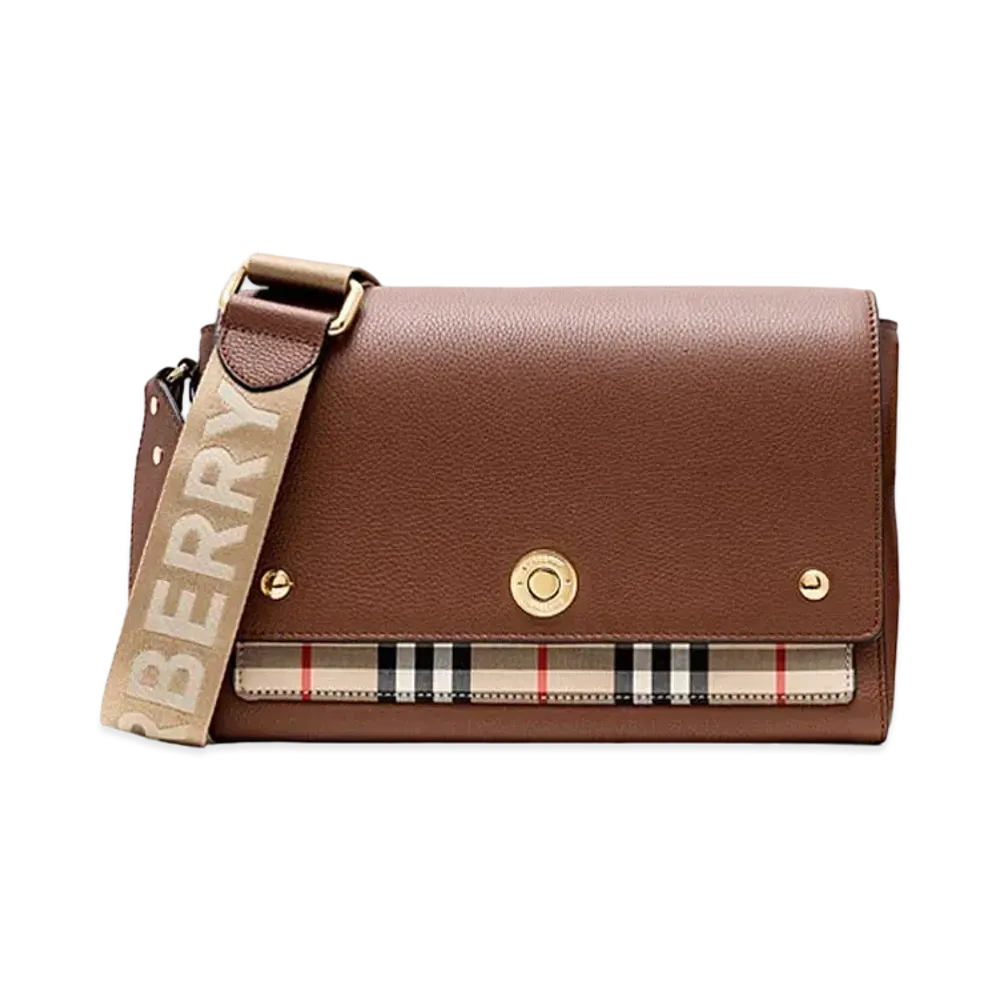 Burberry Vintage Check & Leather Notebook Cross Body Bag "Tan"