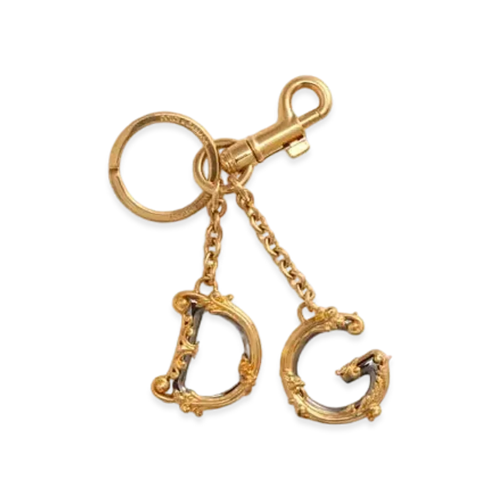 Dolce&Gabbana Key Holder Metal DG Barocco "Orange"