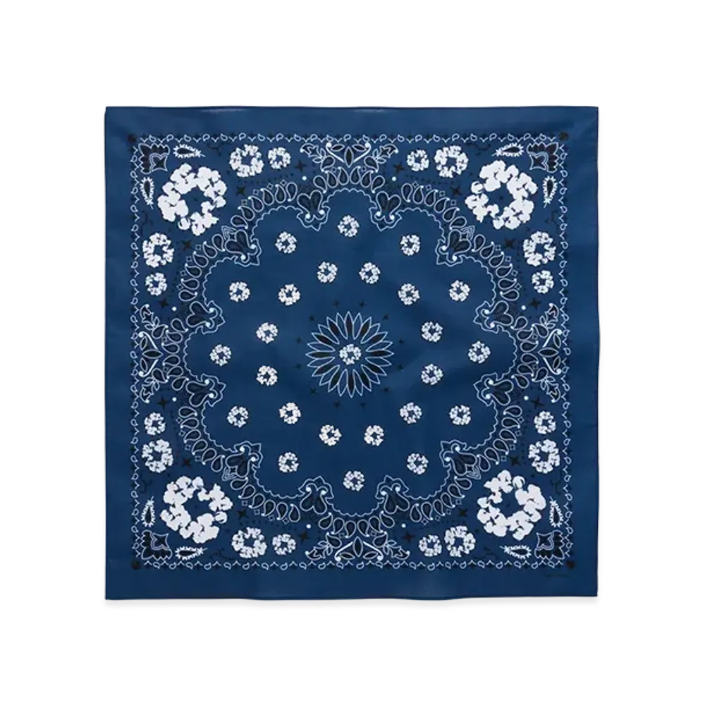 DENIM TEARS Cotton Wreath Paisley Bandana "Navy"
