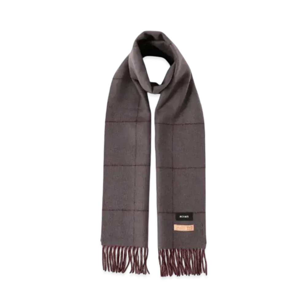 BEAMS Reversible Window Pen Check Cashmere Scarf "Gray"
