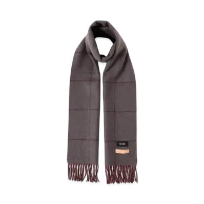 BEAMS Reversible Window Pen Check Cashmere Scarf "Gray"