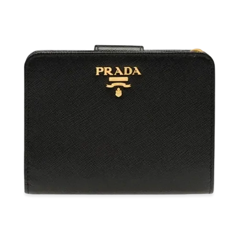 PRADA Small Saffiano Leather Wallet "Black"
