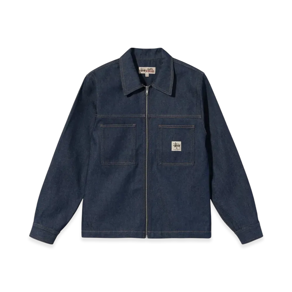 Stussy Denim Zip Up Work Shirt "Indigo"