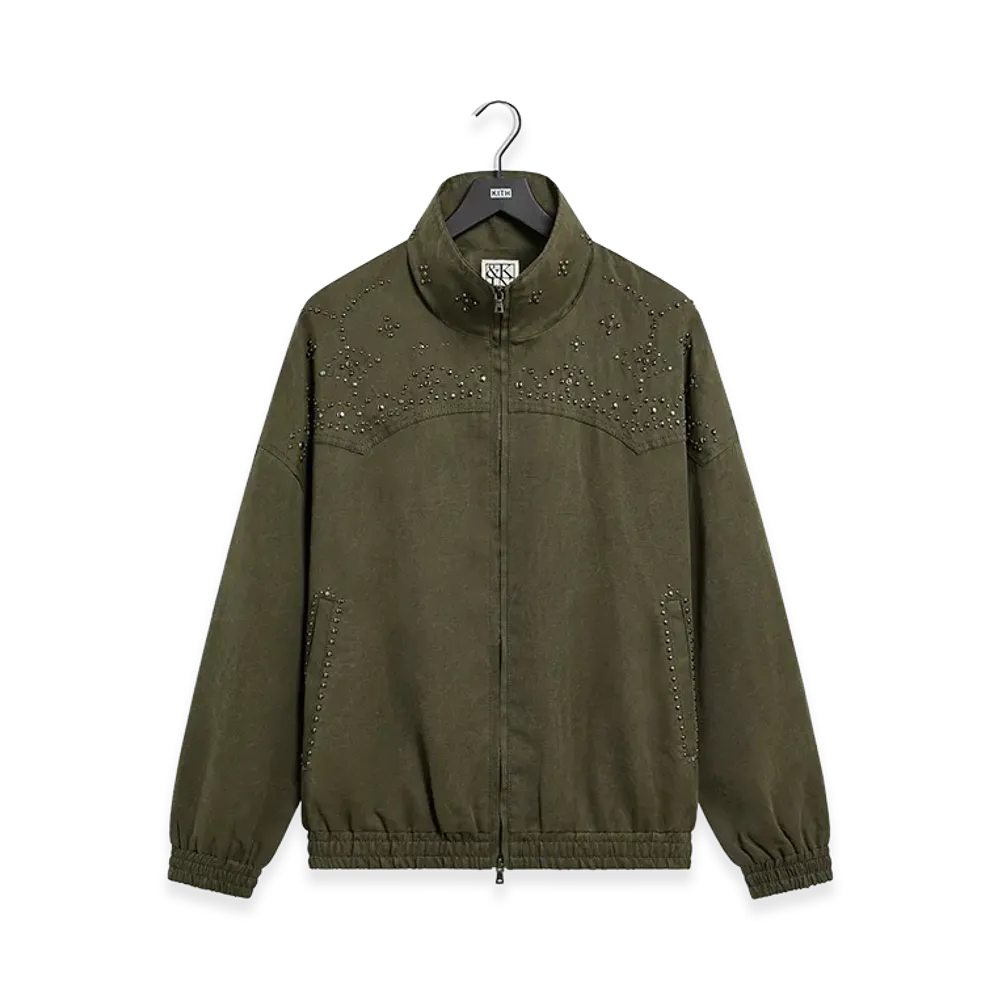 Kith &Kin Studded Canvas Rhysand Jacket "Moss"
