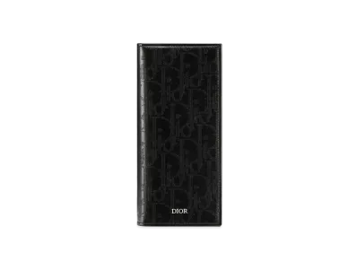 Dior Vertical Long Wallet Dior Oblique Galaxy Calfskin "Black"