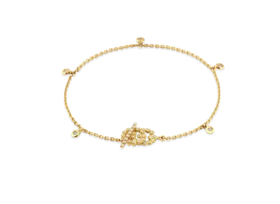 GUCCI Double G Bracelet With Diamonds "Gold"