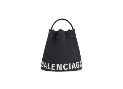 BALENCIAGA Women's Wheel XS Drawstring Bucket Bag "Black"