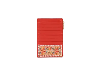 Dolce&Gabbana Vertical Credit Card Holder Large Dauphine Calfskin Calette Print "Multicolor"