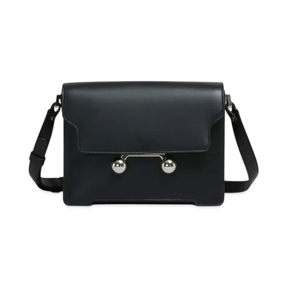 Marni Leather Trunkaroo Medium Shoulder Bag "Black"