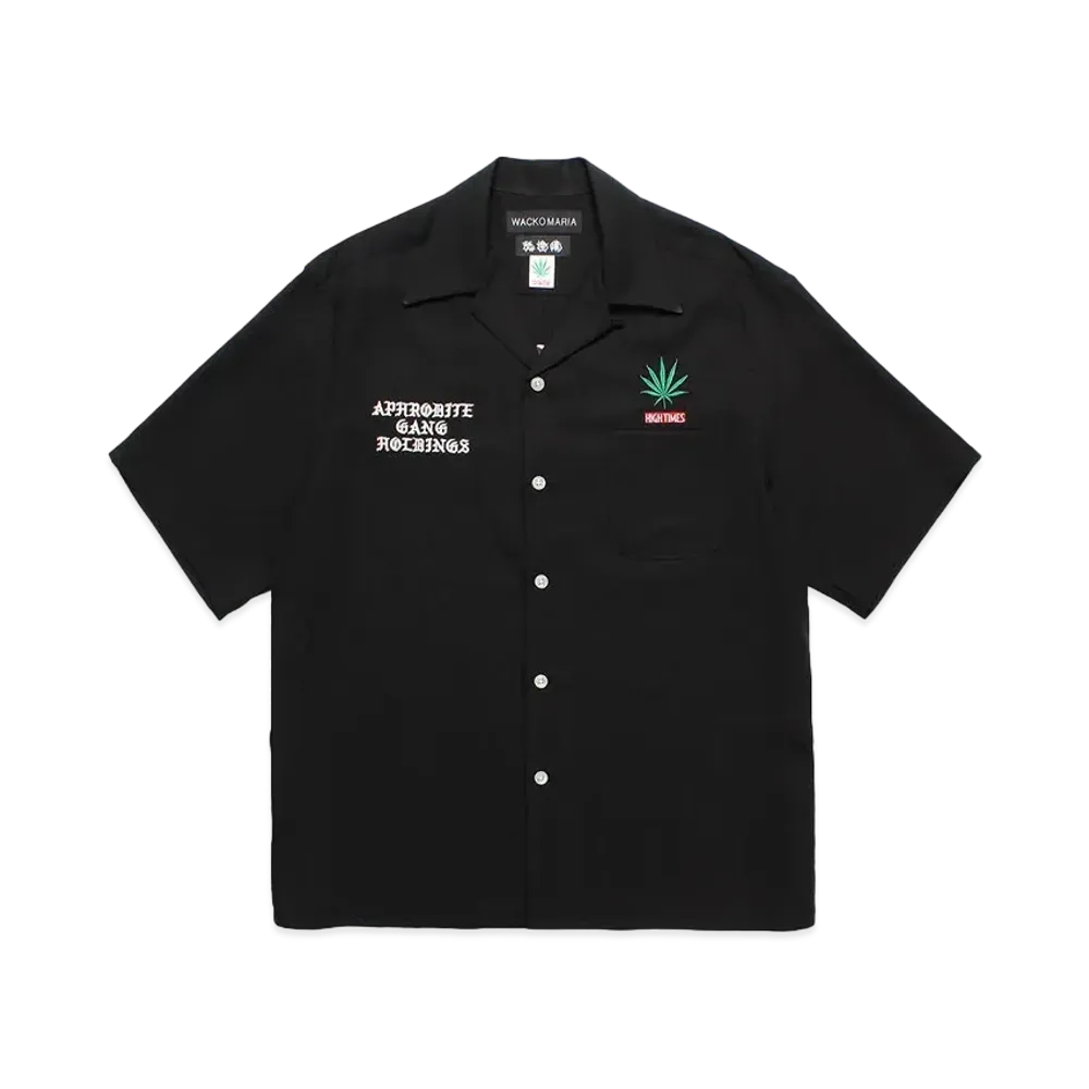 WACKO MARIA x 舐達麻 / High Times / 50's Open Collar Shirt "Black"