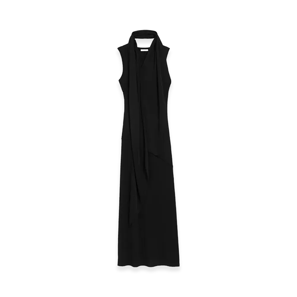 AMI PARIS Women's Long Dress In Jersey Crepe "Black"