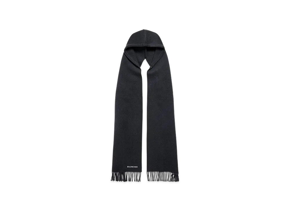 BALENCIAGA Hooded Scarf "Faded Black"