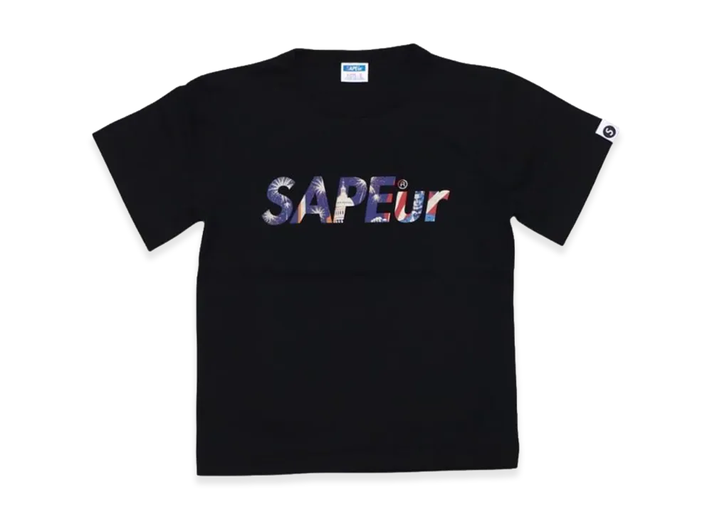 SAPEur Kids Independence Day Logo Tee S/S Tee "Black"