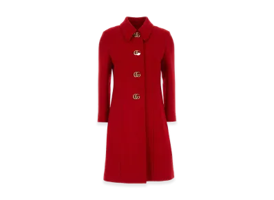 GUCCI Women's Wool Coat "Red"