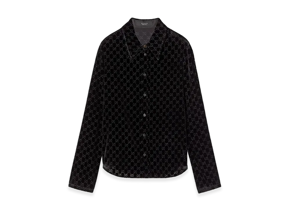 GUCCI 'GG' Velvet Shirt "Black"