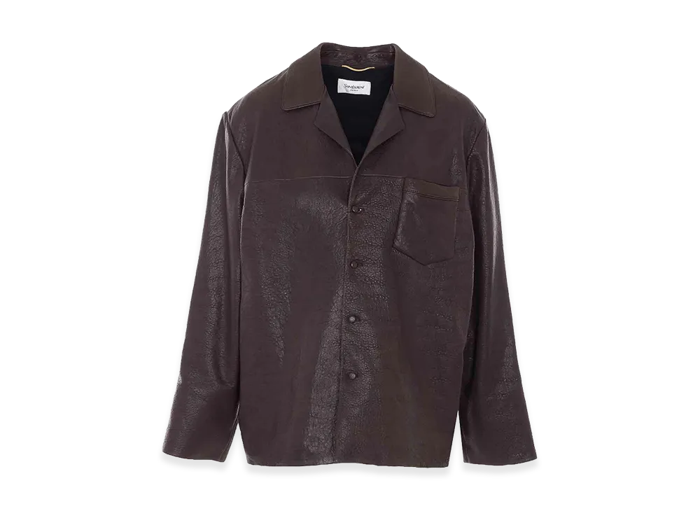 Saint Laurent Women's Bubbled Lambskin Jacket "Brown"