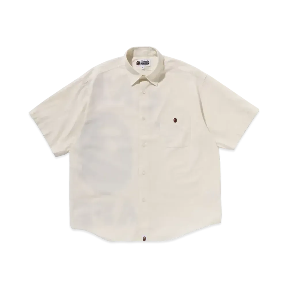 A BATHING APE Big College Shirt "White"