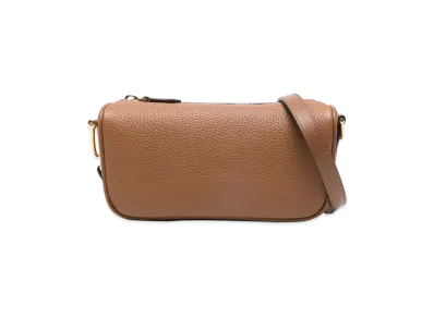 GUCCI Women's Leather Mini Gucci Half Horsebit Shoulder Bag "Brown"