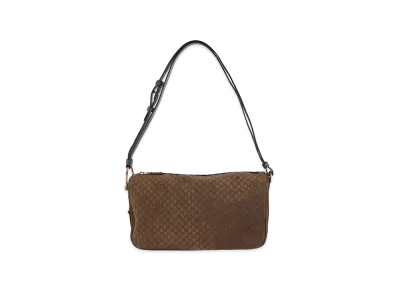 GUCCI Women's Suede Medium Gucci Half Horsebit Shoulder Bag "Camel"