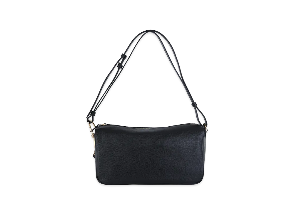 GUCCI Women's Leather Medium Gucci Half Horsebit Shoulder Bag "Black"