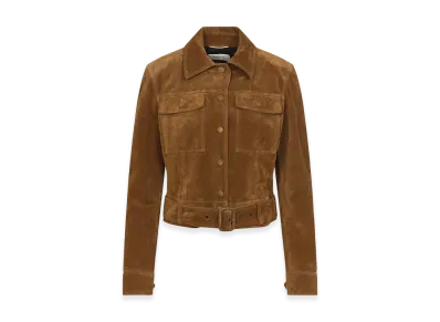 Saint Laurent Women's Jacket In Vintage Split Leather "Brown"