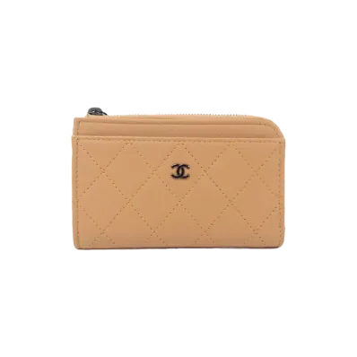 CHANEL Fragment Case Card Holder "Dark Beige"