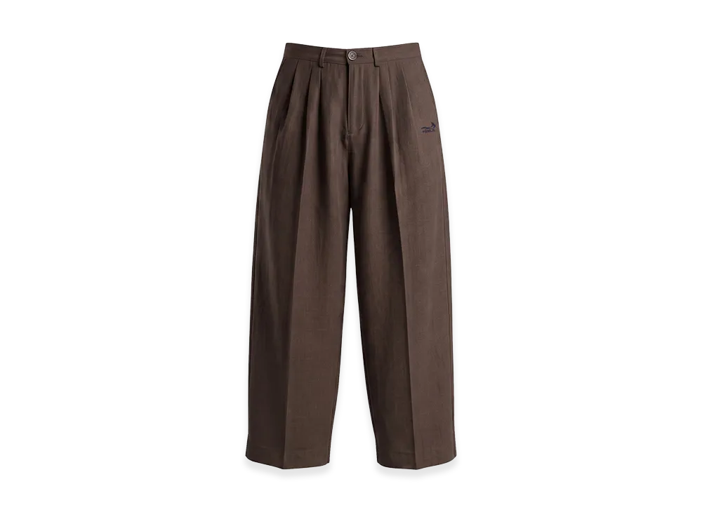 FEELS. Linen Two-Tucked Slacks "Brown"